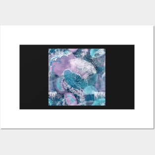 Closely Clustered Jellies Ocean Blue Posters and Art